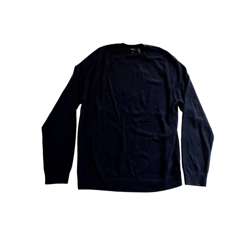 NWT Theory Dermont Crew Sweater in Baltic Soft Luster Blue